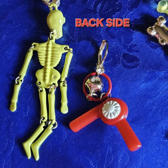 🍳👠100% Betsey Earrings & Bracelet SET RARE Skeleton Egg Blow Dryer NWT & NWOT - Picture 11 of 13